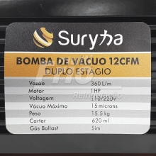 Bomba De Vácuo 12 CFM Power Suryha Duplo Estágio