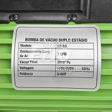 Bomba de Vácuo Duplo Estágio Ecotools 7 CFM 110/220V ET190